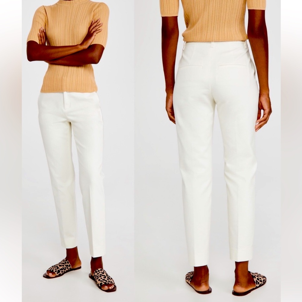 NWT LUXURY VINCE Cropped Stretch Off-White Pants, Women’s Size 16 Retail $325